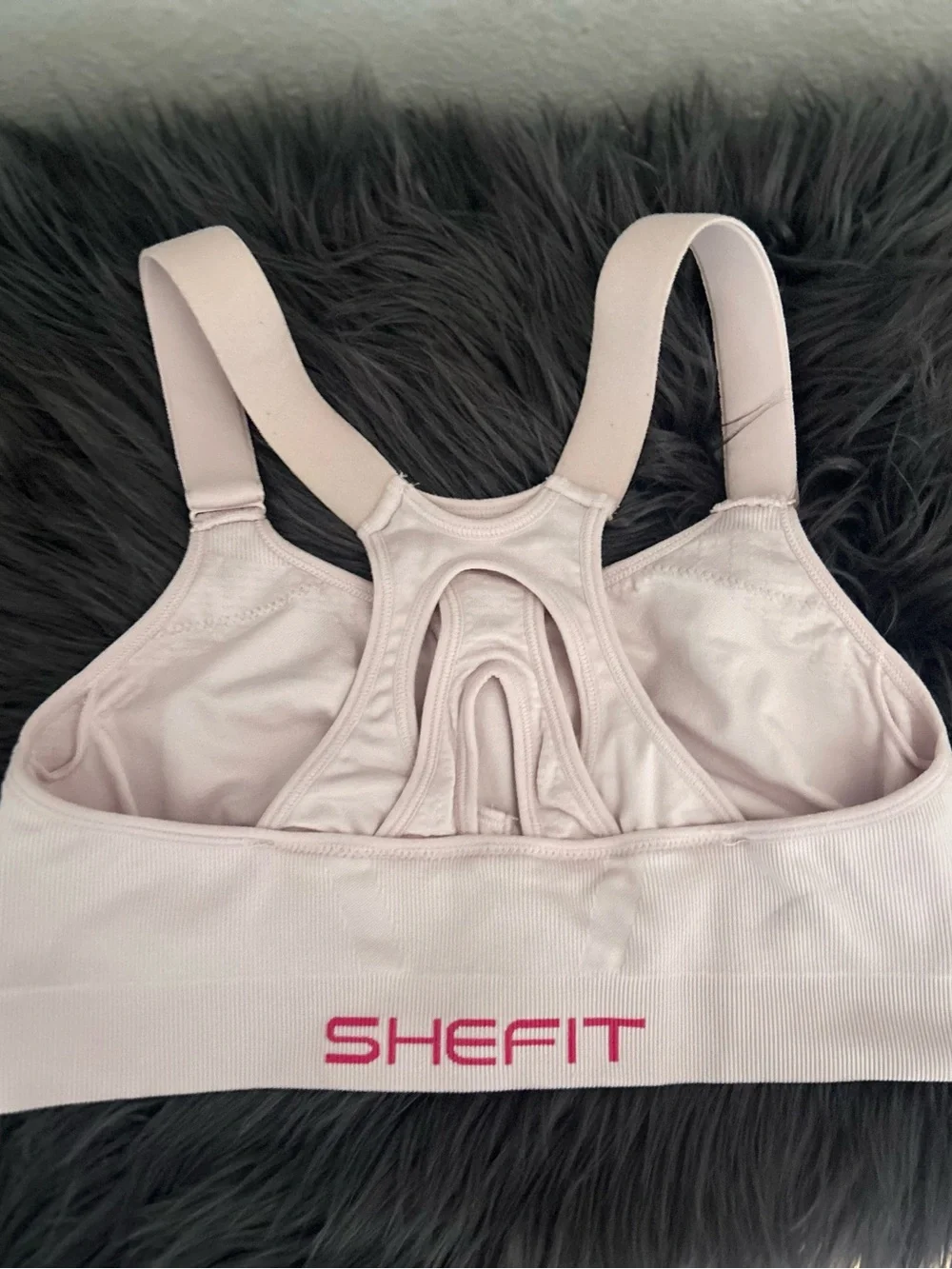 SHEFIT Light Pink Front-Zip High Support Sports Bra